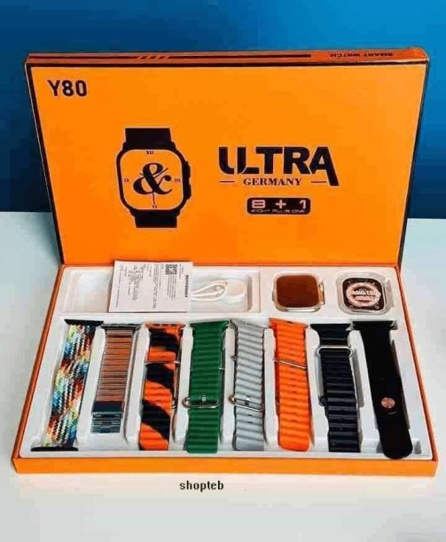Y80 Ultra Smart Watch With 8 Straps